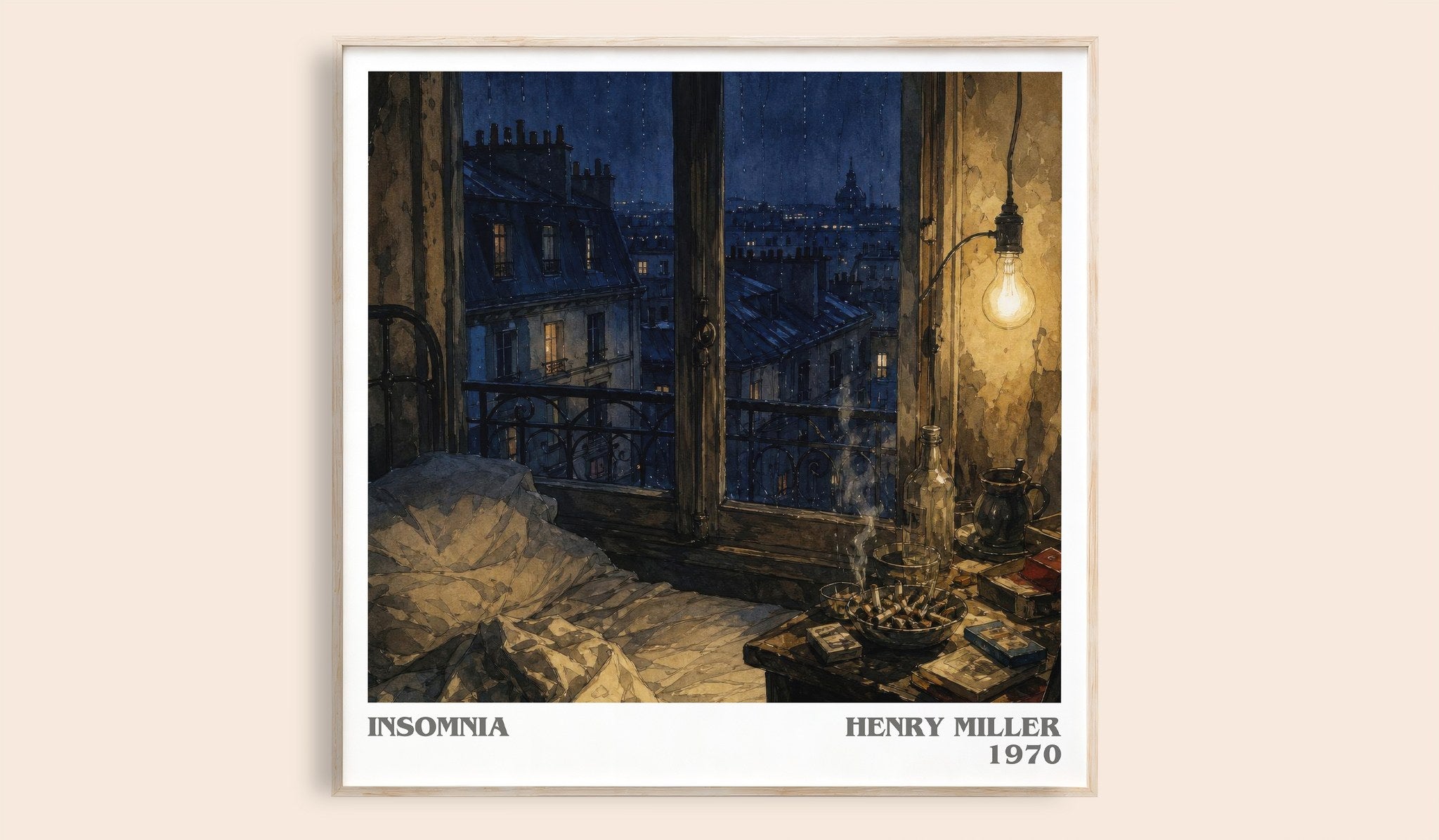 Insomnia Literary Art Print by Henry Miller