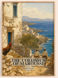 The Colossus of Maroussi watercolour book poster by Henry Miller – framed literary art print