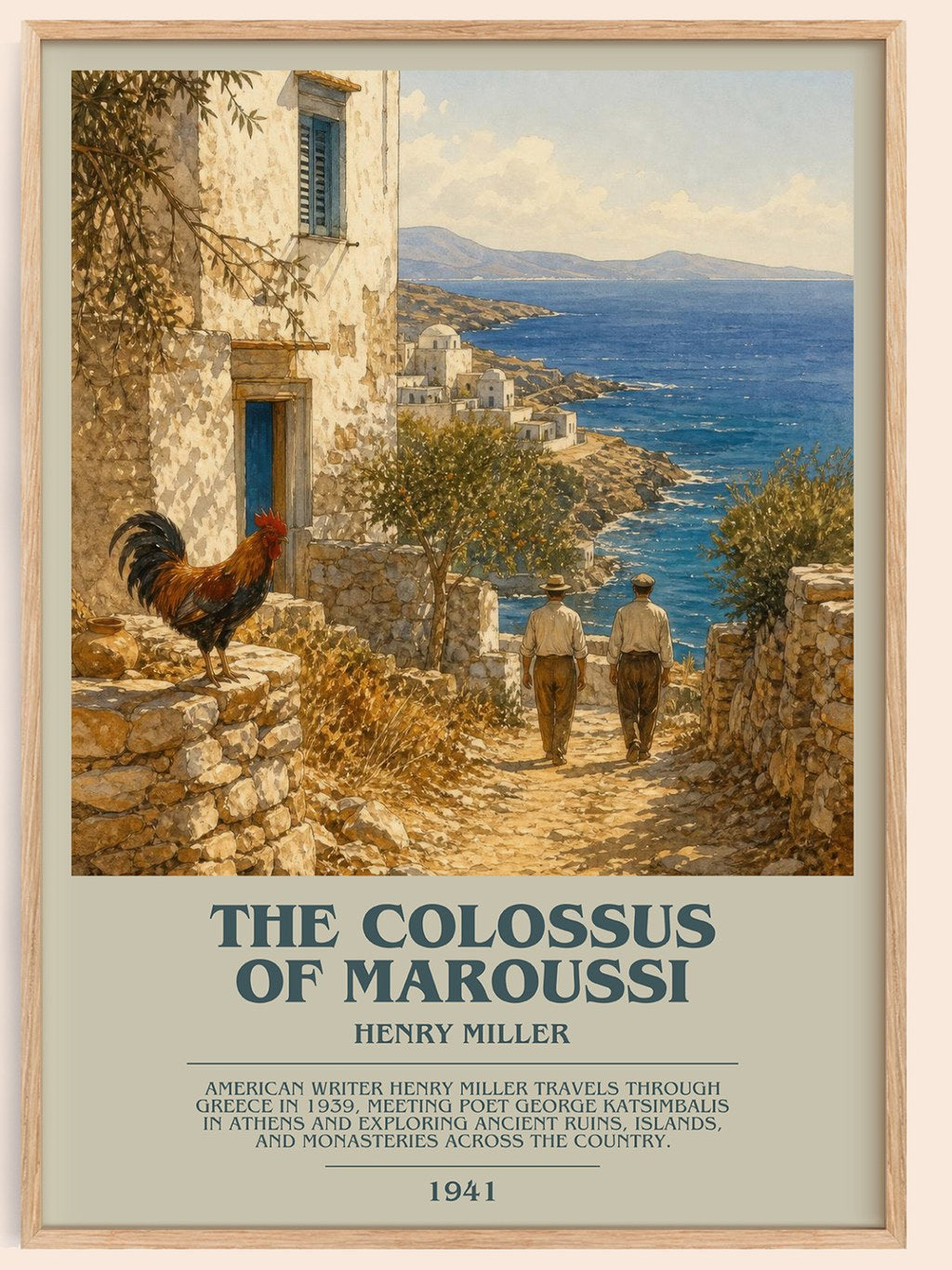 The Colossus of Maroussi bookish book poster by Henry Miller – framed literary art print