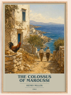 The Colossus of Maroussi book cover book poster by Henry Miller – framed literary art print
