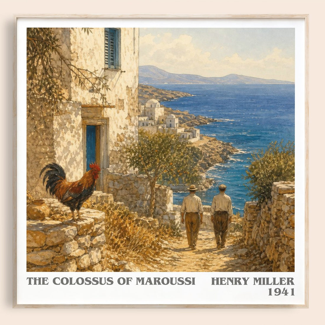 The Colossus of Maroussi literary book poster by Henry Miller – framed literary art print