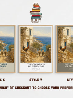 The Colossus of Maroussi book cover print in frame leaning in hallway – non fiction wall art