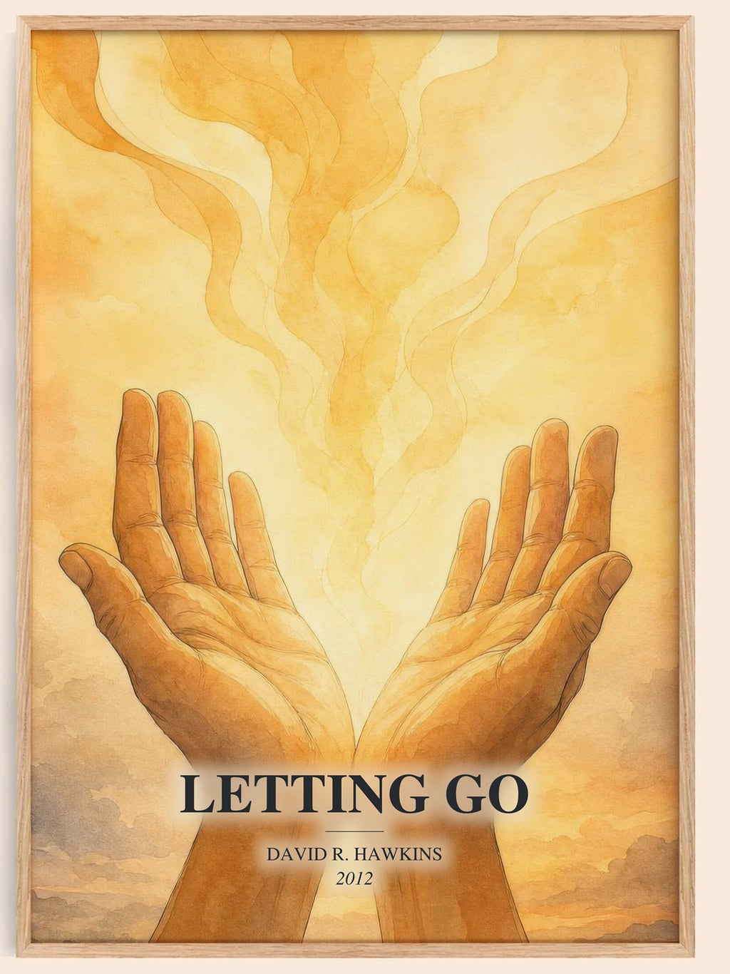 Letting go watercolour book poster by David R. Hawkins – framed literary art print