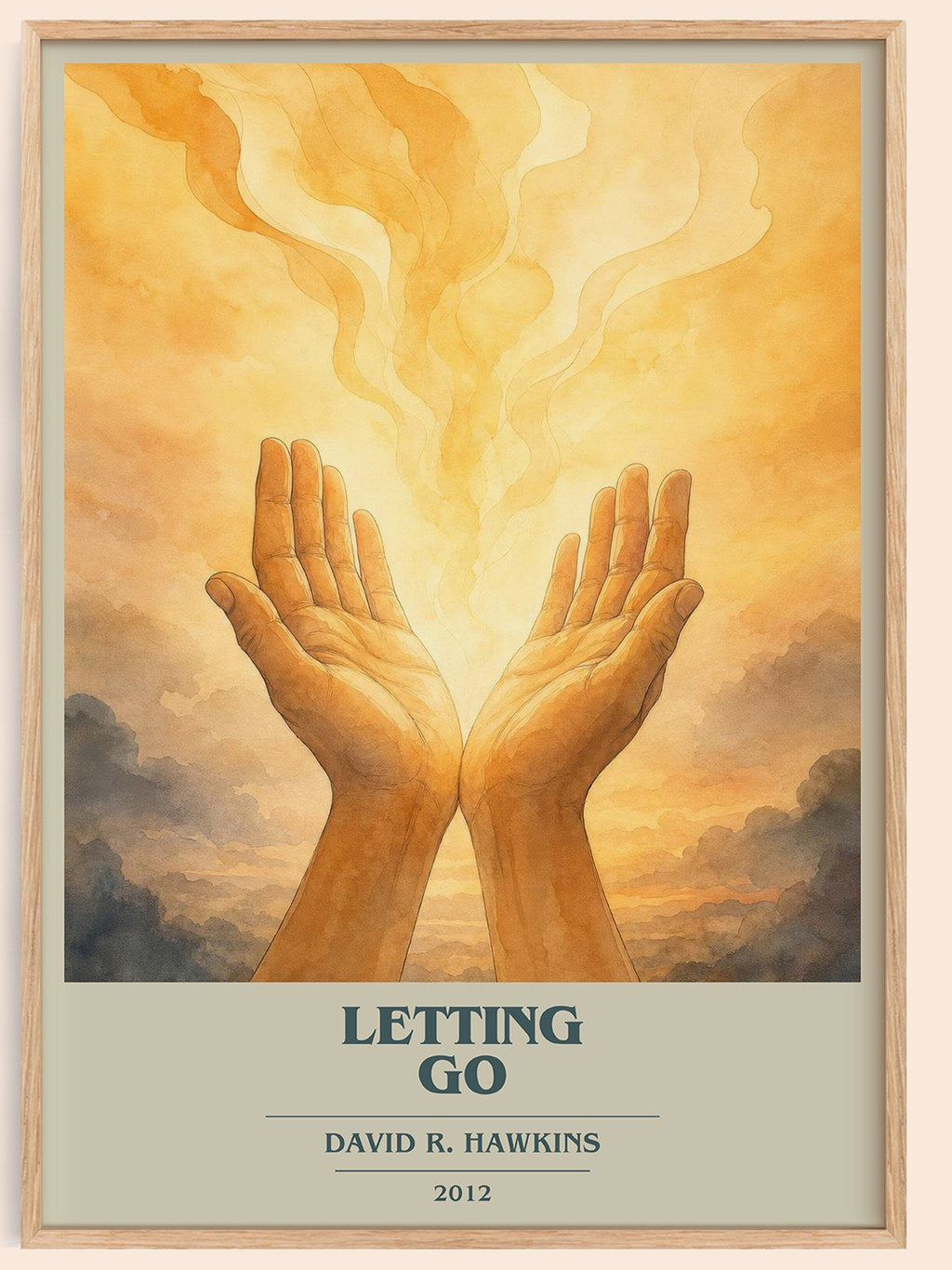 Letting go book cover book poster by David R. Hawkins – framed literary art print