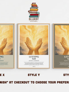 Letting go bookish print in frame leaning in hallway – non fiction wall art
