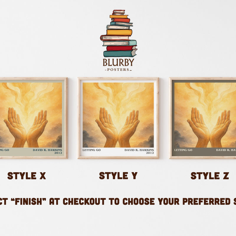 Letting go literary print in frame leaning in hallway – non fiction wall art