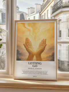 Letting go bookish poster colour and style options – David R. Hawkins book art