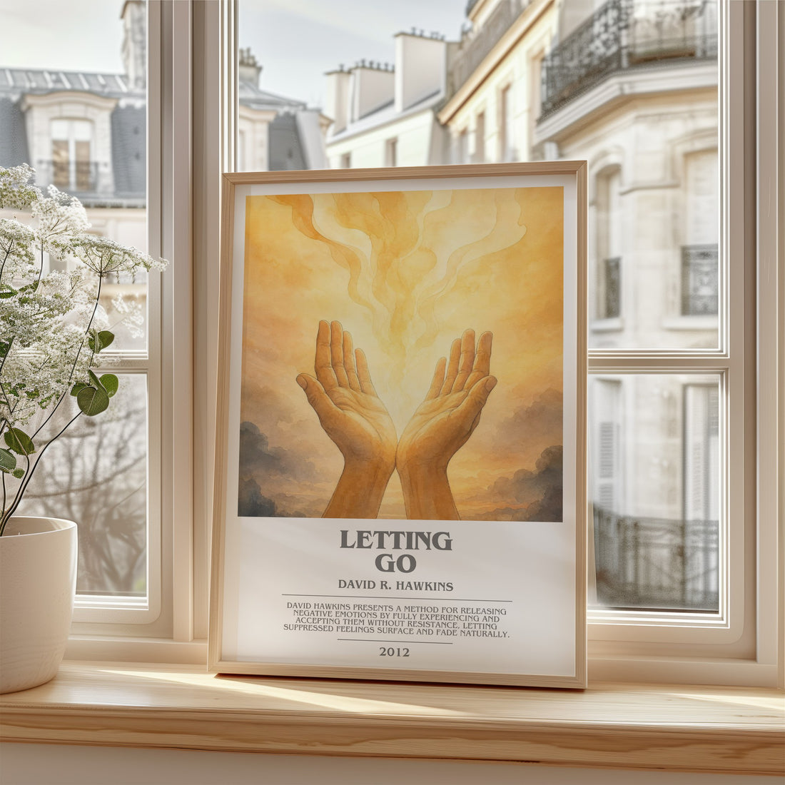 Letting go bookish poster colour and style options – David R. Hawkins book art