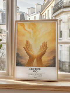 Letting go book cover poster colour and style options – David R. Hawkins book art