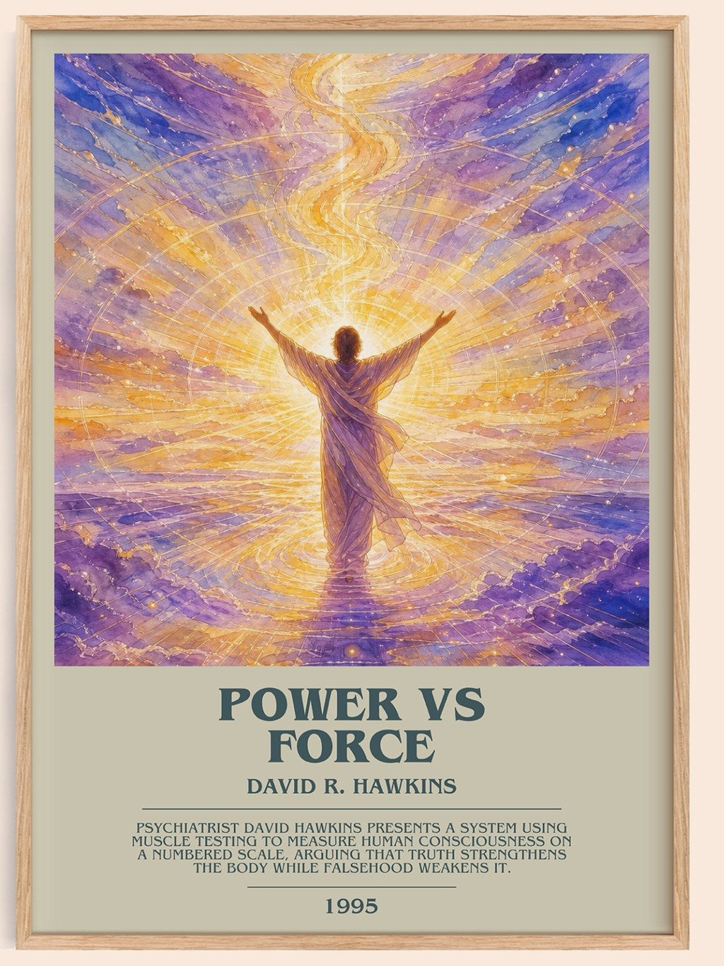 Power vs Force bookish book poster by David R. Hawkins – framed literary art print