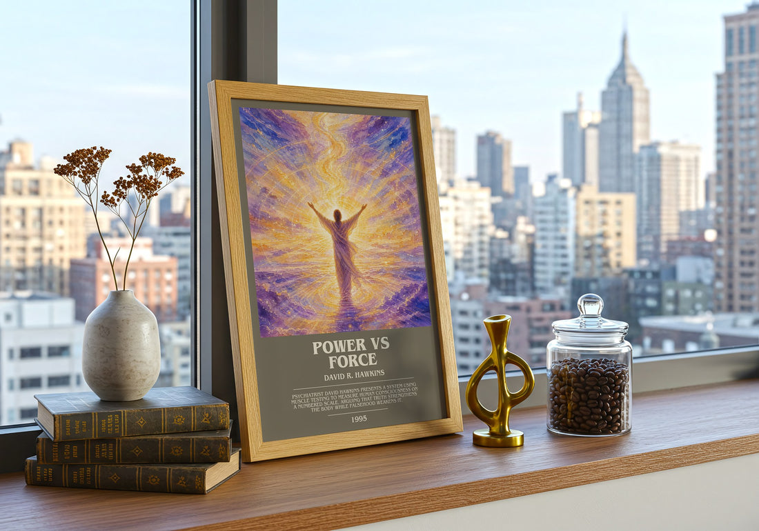 Power vs Force bookish print framed by window – literary home decor
