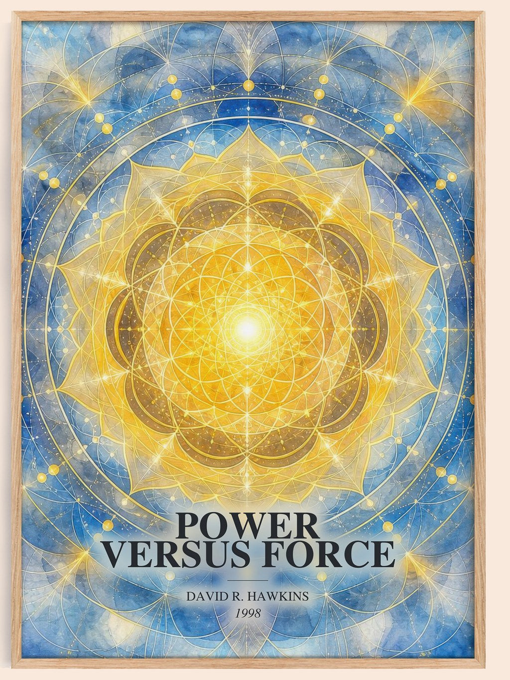 Power versus force watercolour book poster by David R. Hawkins – framed literary art print