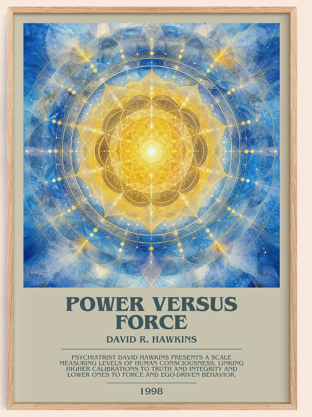 Power versus force bookish book poster by David R. Hawkins – framed literary art print