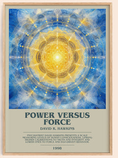 Power versus force bookish book poster by David R. Hawkins – framed literary art print