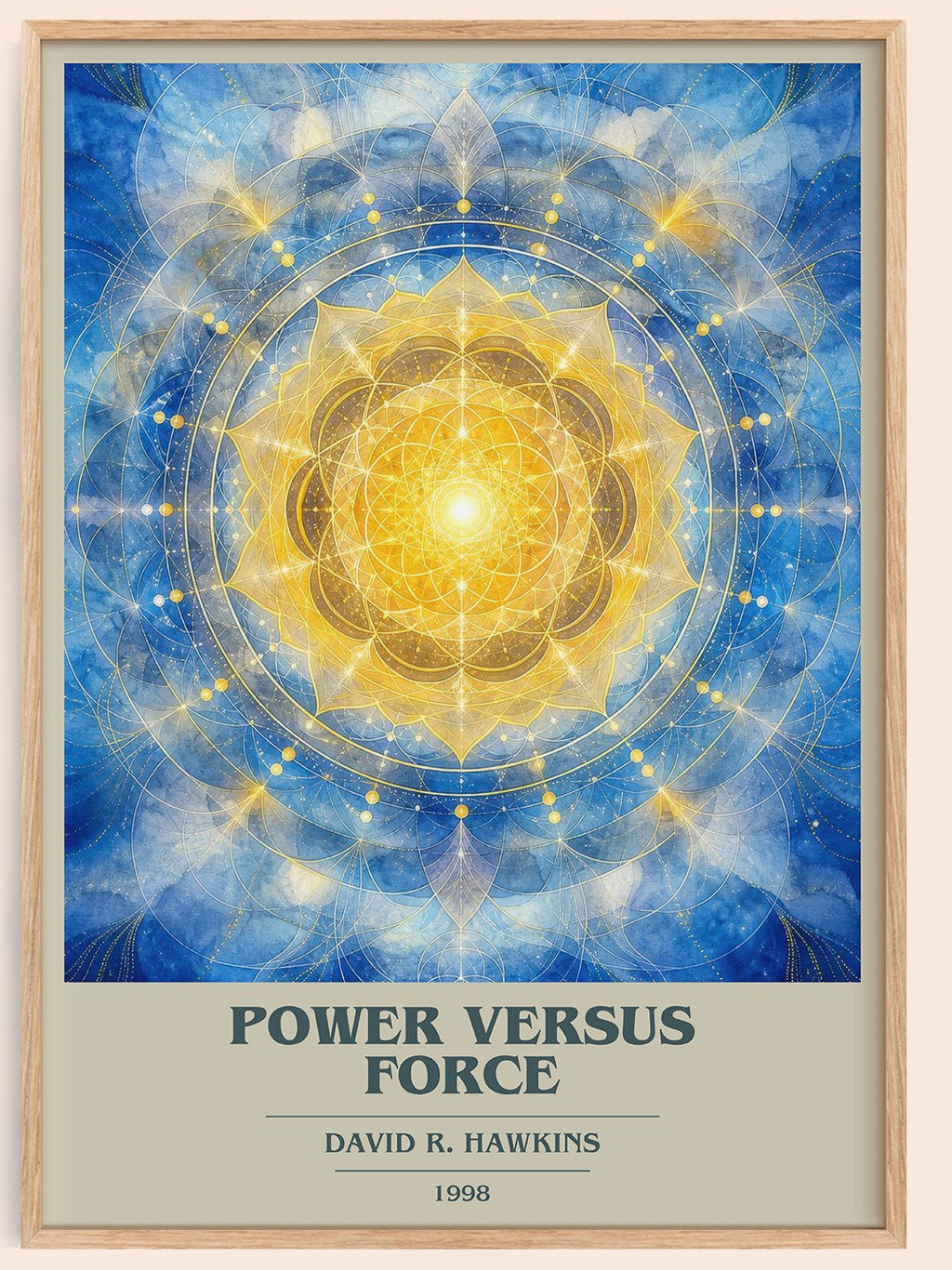 Power versus force book cover book poster by David R. Hawkins – framed literary art print