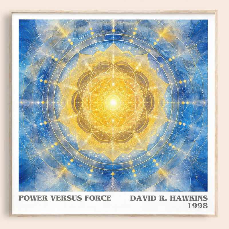 Power versus force literary book poster by David R. Hawkins – framed literary art print