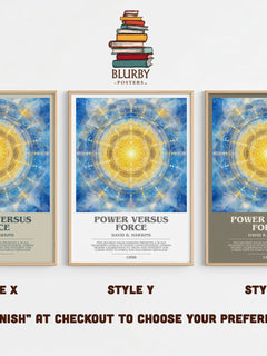 Power versus force bookish print in frame leaning in hallway – non fiction wall art