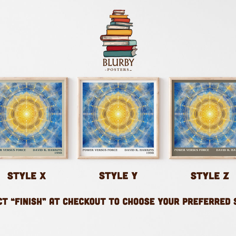 Power versus force literary print in frame leaning in hallway – non fiction wall art