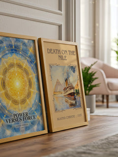 Power versus force watercolour print framed by window – literary home decor