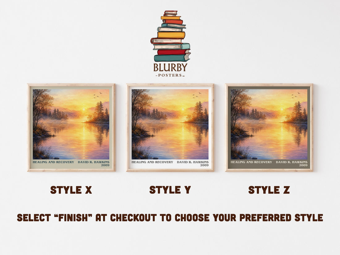 Healing and recovery literary print in frame leaning in hallway – philosophy wall art (mockup)