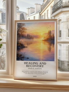 Healing and recovery bookish poster colour and style options – David R. Hawkins book art