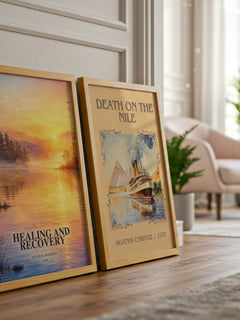 Healing and recovery watercolour print framed by window – literary home decor