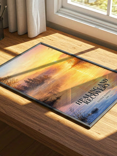 Healing and recovery watercolour book poster framed on wall – philosophy wall art