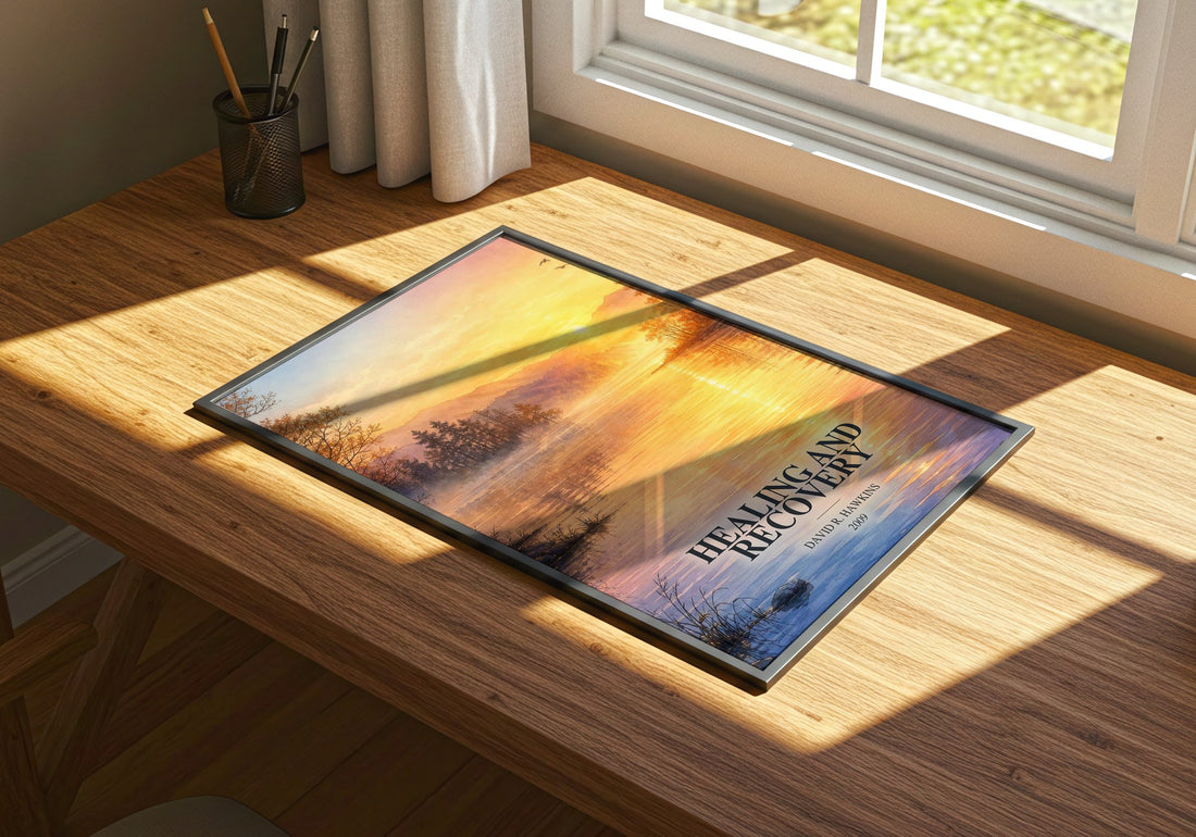 Healing and recovery watercolour book poster framed on wall – philosophy wall art
