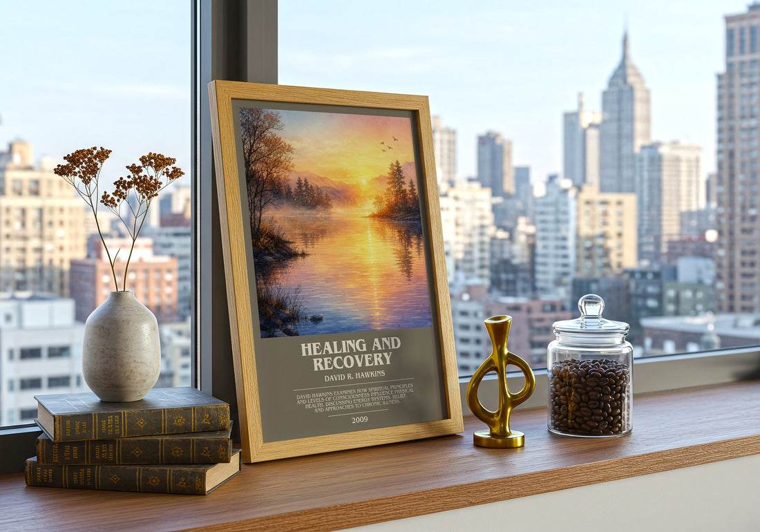 Healing and recovery bookish print framed by window – literary home decor