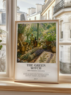 The Green Witch bookish poster colour and style options – Arin Murphy-Hiscock book art