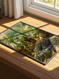 The Green Witch watercolour book poster framed on wall – non fiction wall art