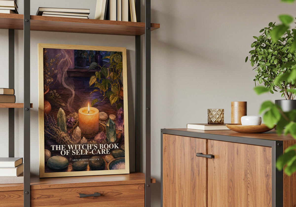 The Witch's Book of Self-Care book watercolour illustration paper finish options – matte satin gloss