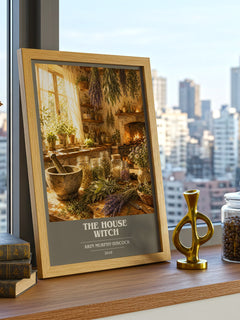 The House Witch book cover print framed by window – literary home decor