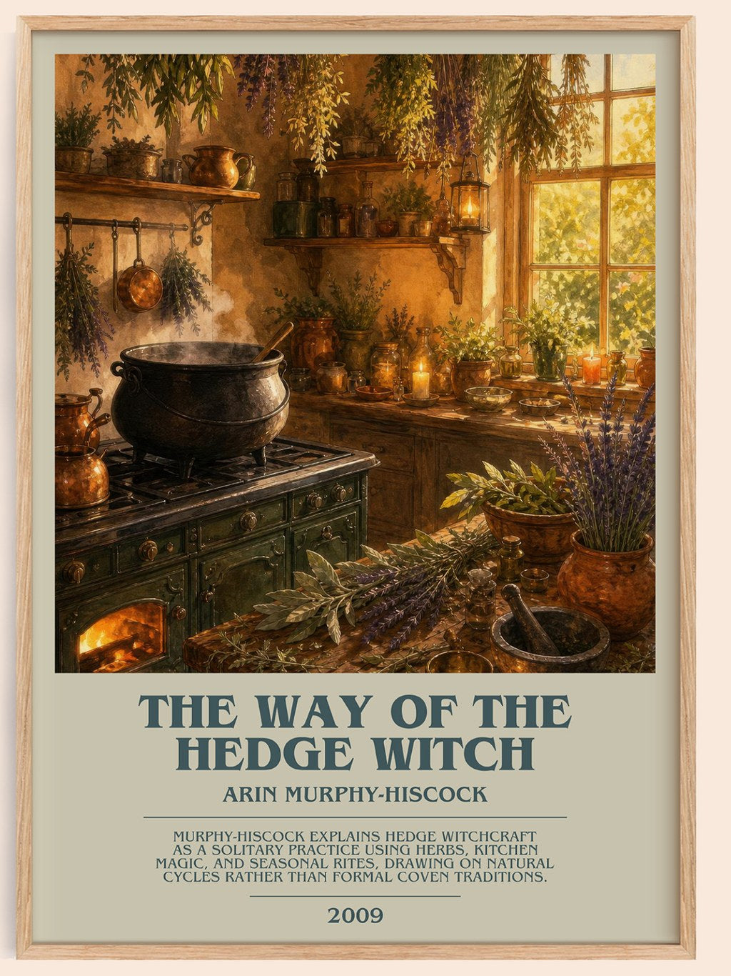 The Way of the Hedge Witch bookish book poster by Arin Murphy-Hiscock – framed literary art print