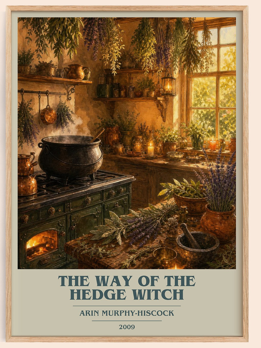 The Way of the Hedge Witch book cover book poster by Arin Murphy-Hiscock – framed literary art print