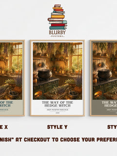 The Way of the Hedge Witch Book Cover Poster by Arin Murphy-Hiscock – Style X, Y and Z side by side – choose your finish