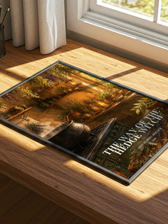 The Way of the Hedge Witch watercolour book poster framed on wall – non fiction wall art
