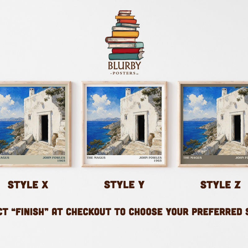 The Magus literary print in frame leaning in hallway – literary fiction wall art