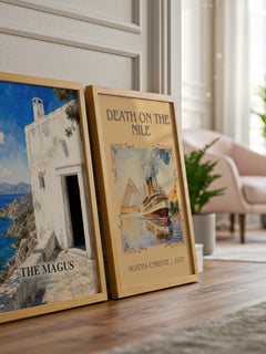 The Magus watercolour print framed by window – literary home decor