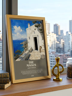 The Magus bookish print framed by window – literary home decor