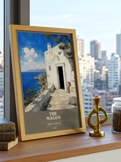 The Magus book cover print framed by window – literary home decor