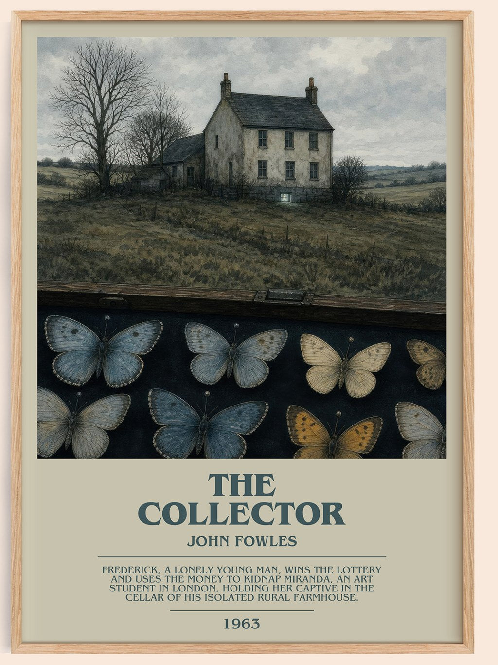 The Collector bookish book poster by John Fowles – framed literary art print