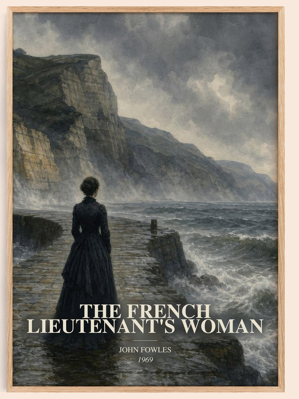 The French Lieutenant's Woman watercolour book poster by John Fowles – framed literary art print