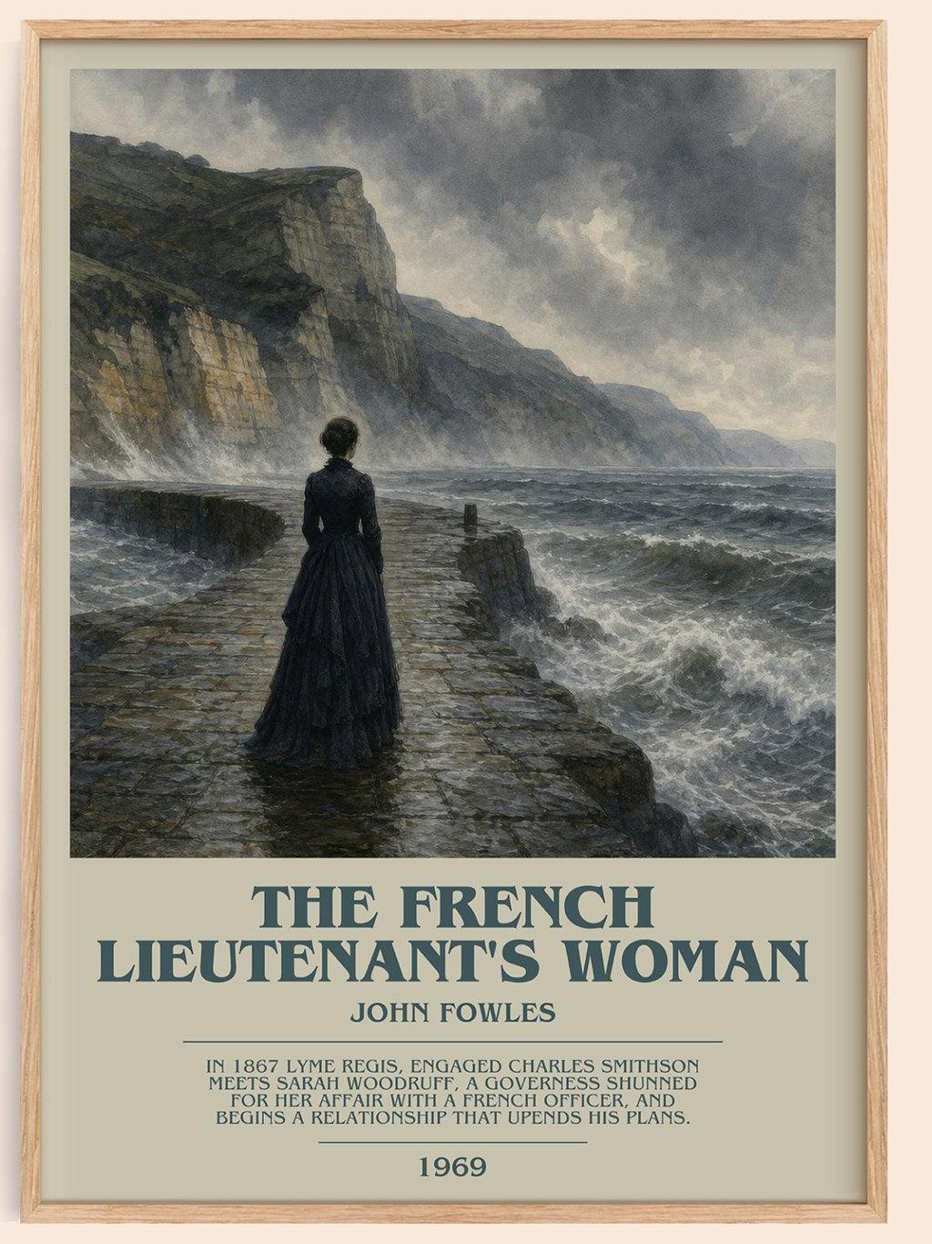 The French Lieutenant's Woman bookish book poster by John Fowles – framed literary art print