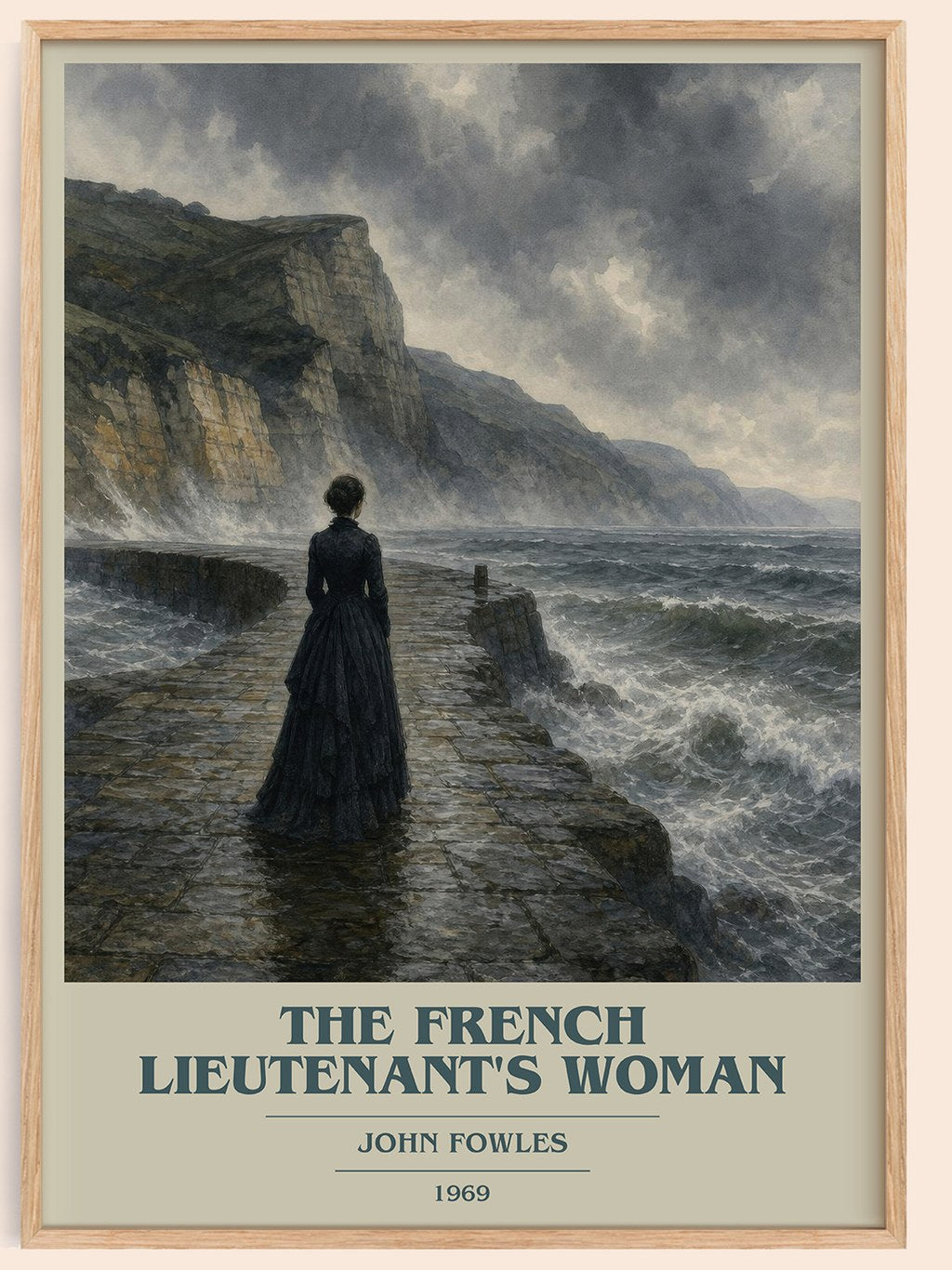 The French Lieutenant's Woman book cover book poster by John Fowles – framed literary art print