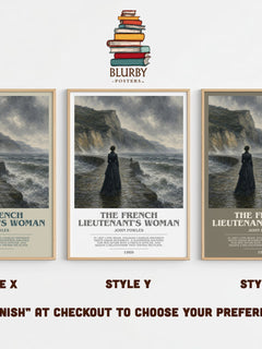 The French Lieutenant's Woman bookish print in frame leaning in hallway – literary fiction wall art