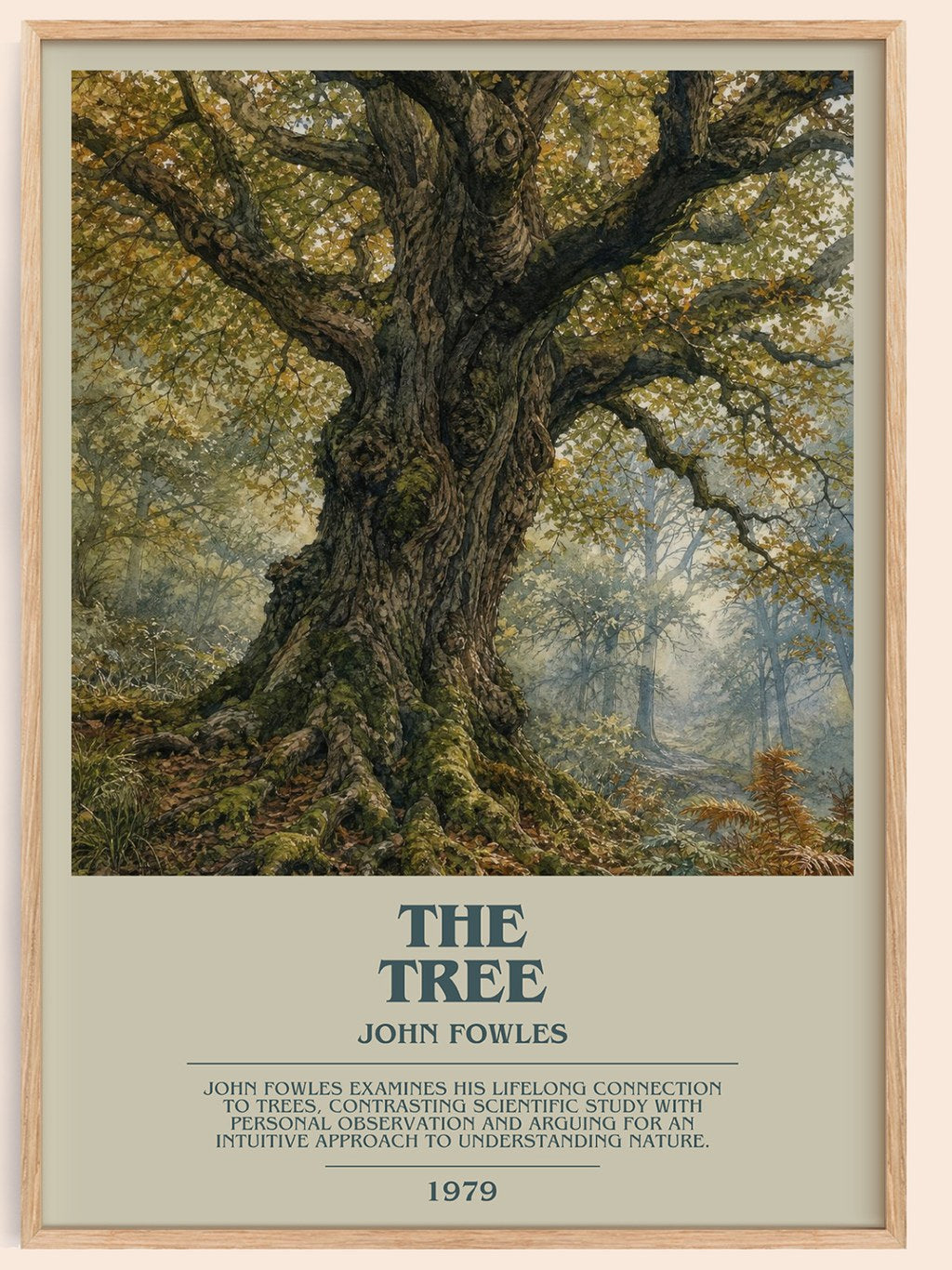 The tree bookish book poster by John Fowles – framed literary art print