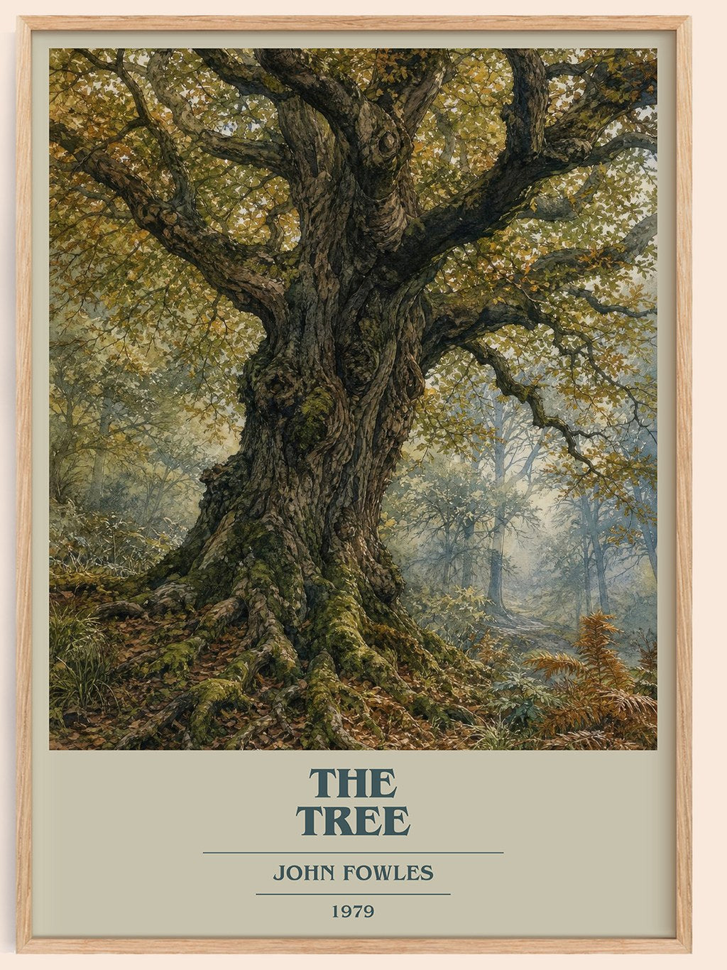The tree book cover book poster by John Fowles – framed literary art print
