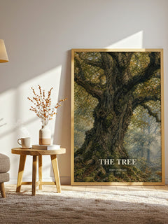 The tree watercolour print in frame leaning in hallway – non fiction wall art