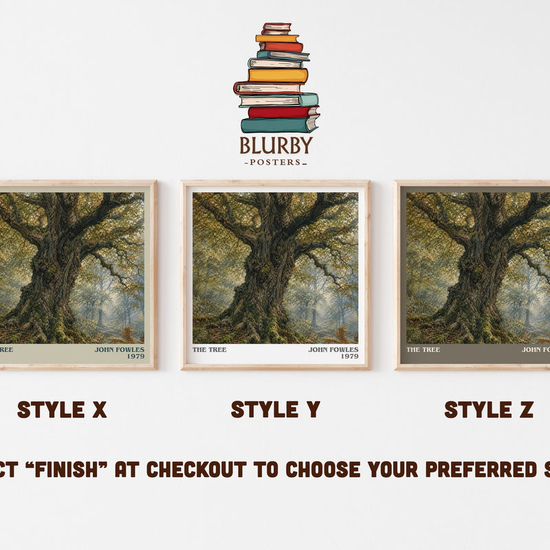 The tree literary print in frame leaning in hallway – non fiction wall art